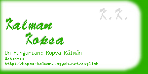 kalman kopsa business card