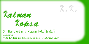 kalman kopsa business card